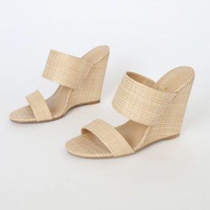 Natural Raffia Wedge Sandals